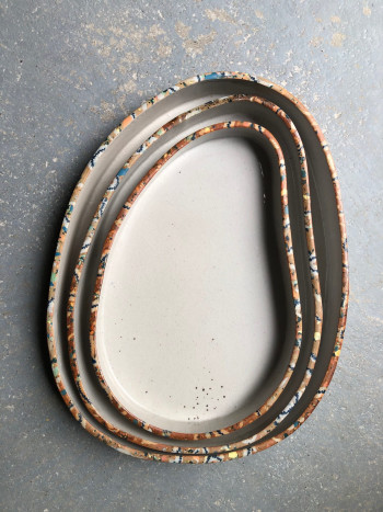 Keramik: Schalensatz oval